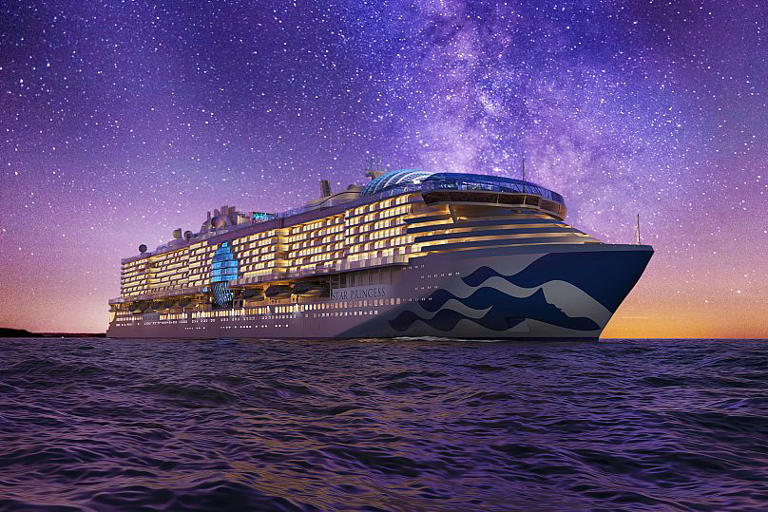 Tropical cruise route with open deck views